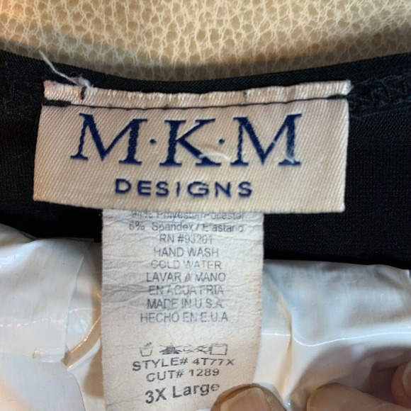 MKM Designs Women Top 3X Black Pullover Scoop Neck Embellished Classy Office VTG - Picture 3 of 11